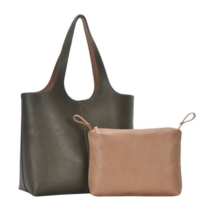 BGW81617 Monogrammable Modern Shoulder Tote w/ Removable Pouch