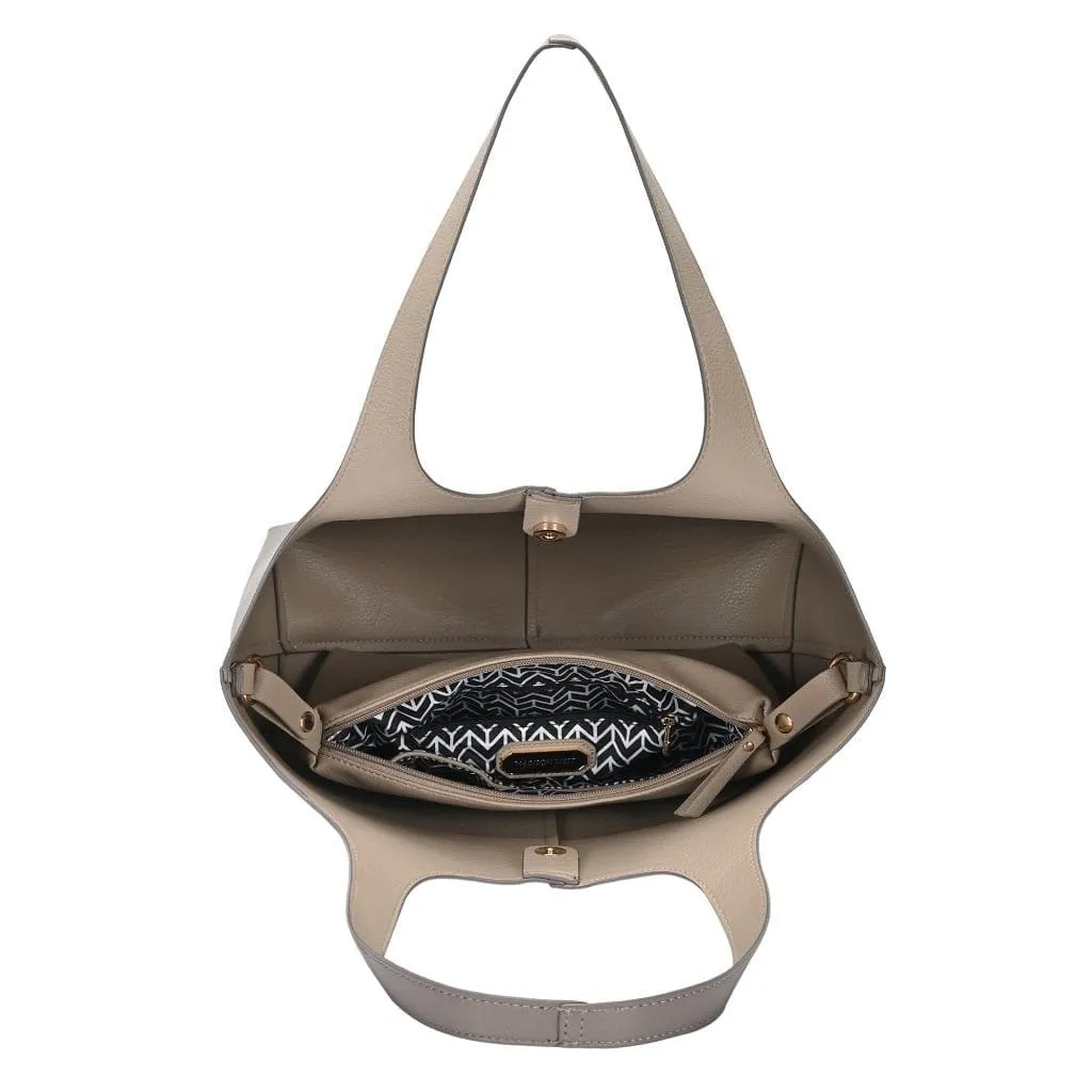BGW81617 Monogrammable Modern Shoulder Tote w/ Removable Pouch