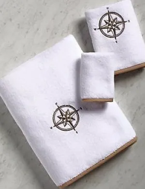 Bias Trim Embroidered Compass Rose Towel Set