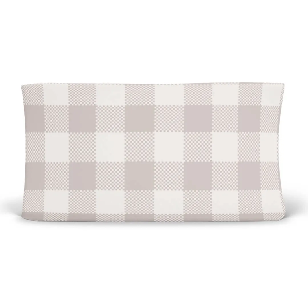 Big Check Changing Pad Cover | Sand