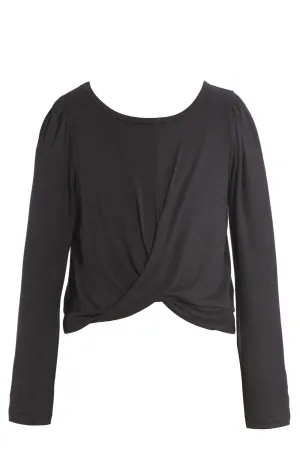 Big Girls Twisted Front Long Sleeve Top