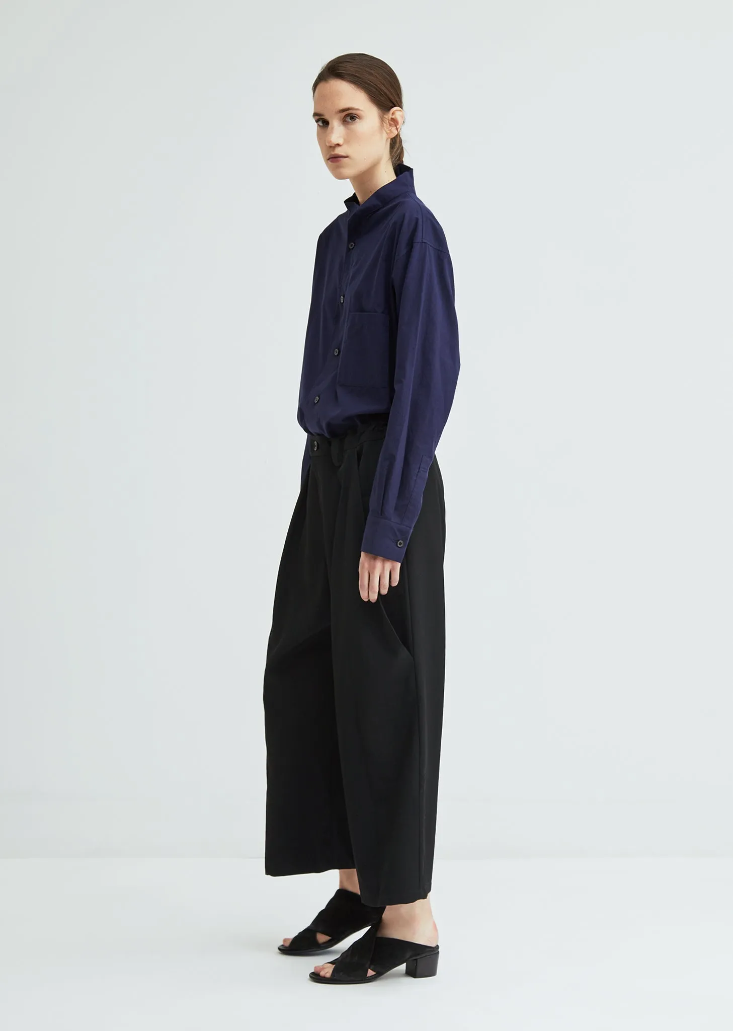 Big Pocket Wool Garbardine Pant