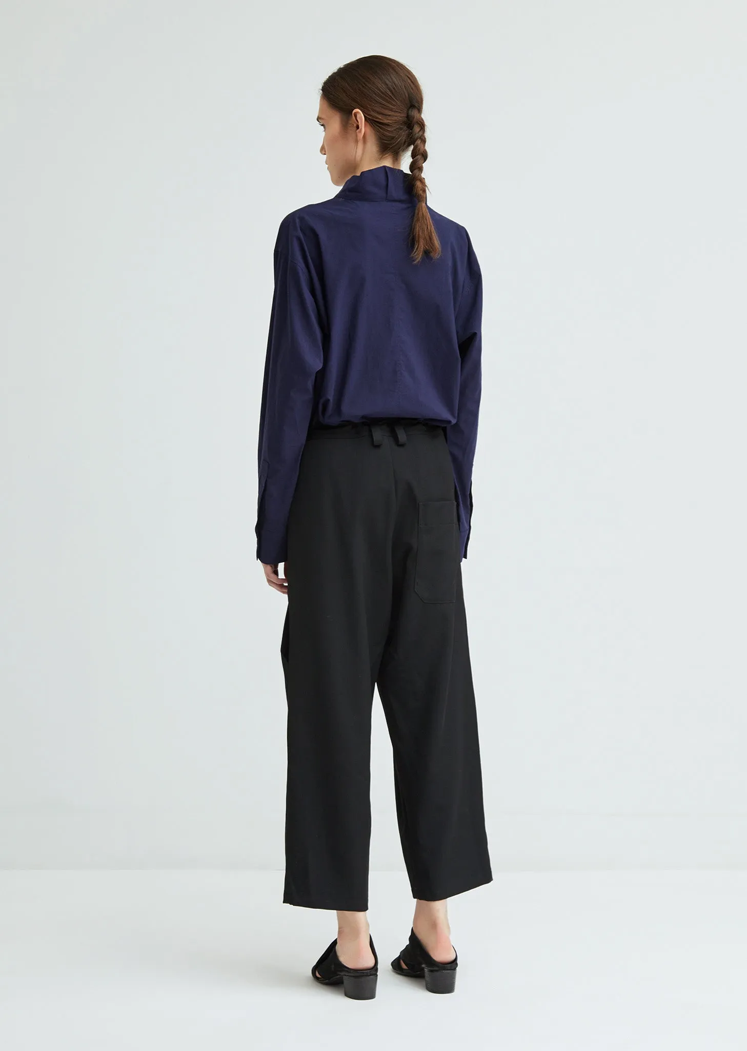 Big Pocket Wool Garbardine Pant