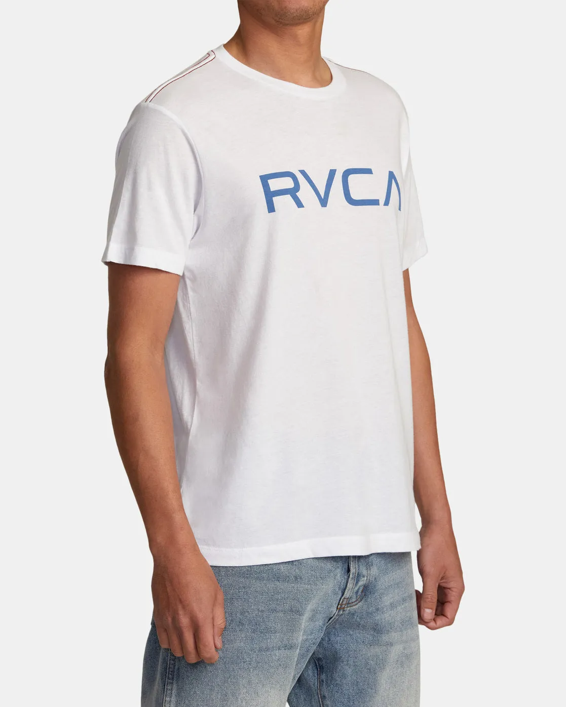 Big RVCA Short Sleeve T-Shirt - White/Blue