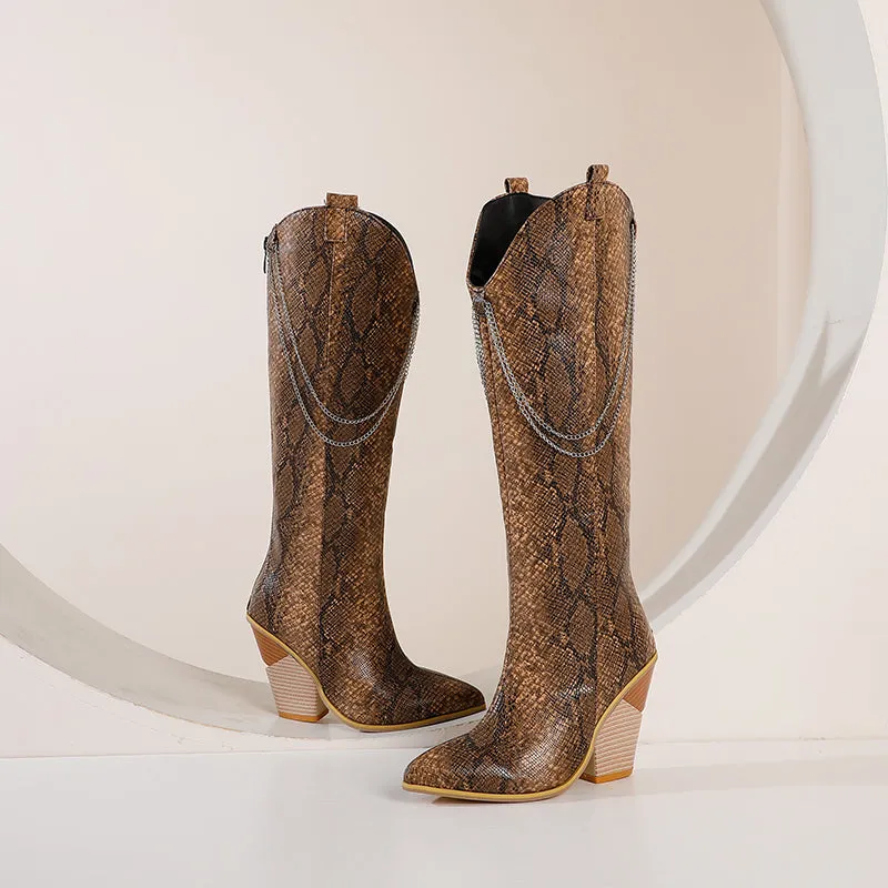 Bigsizeheels American western vintage boots - Brown