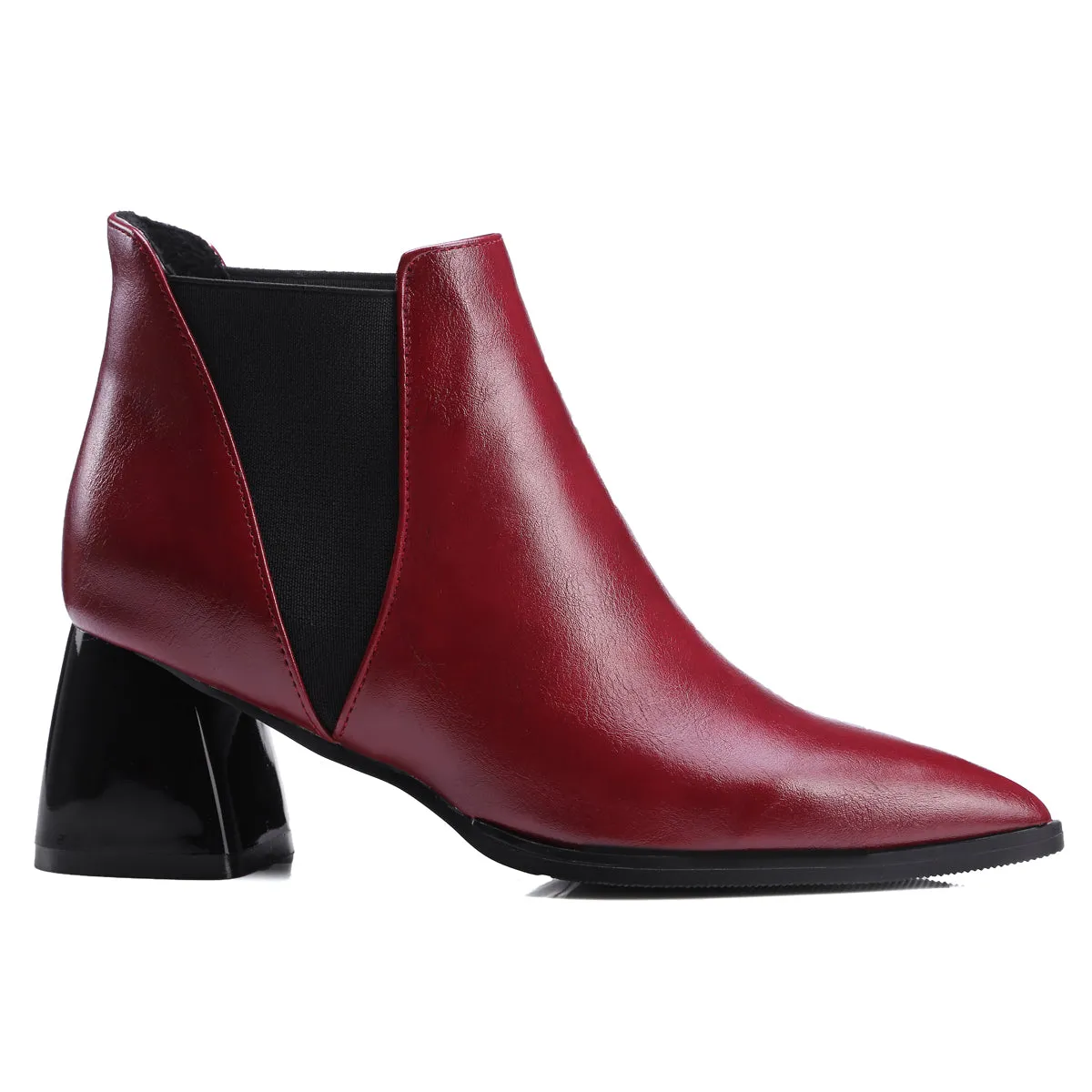 Bigsizeheels Mio magazine slip-on ankle boots with pointed toes - Red
