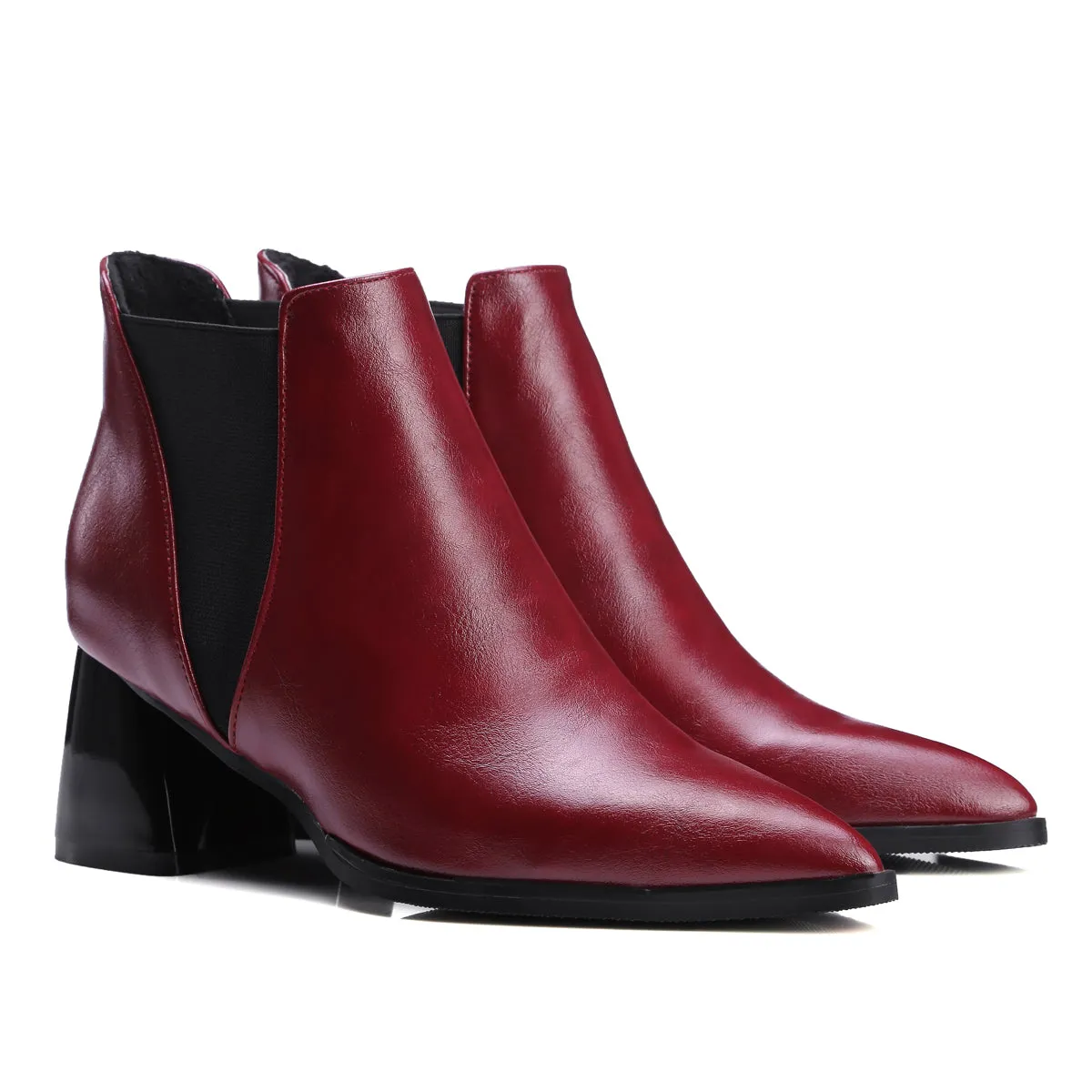 Bigsizeheels Mio magazine slip-on ankle boots with pointed toes - Red