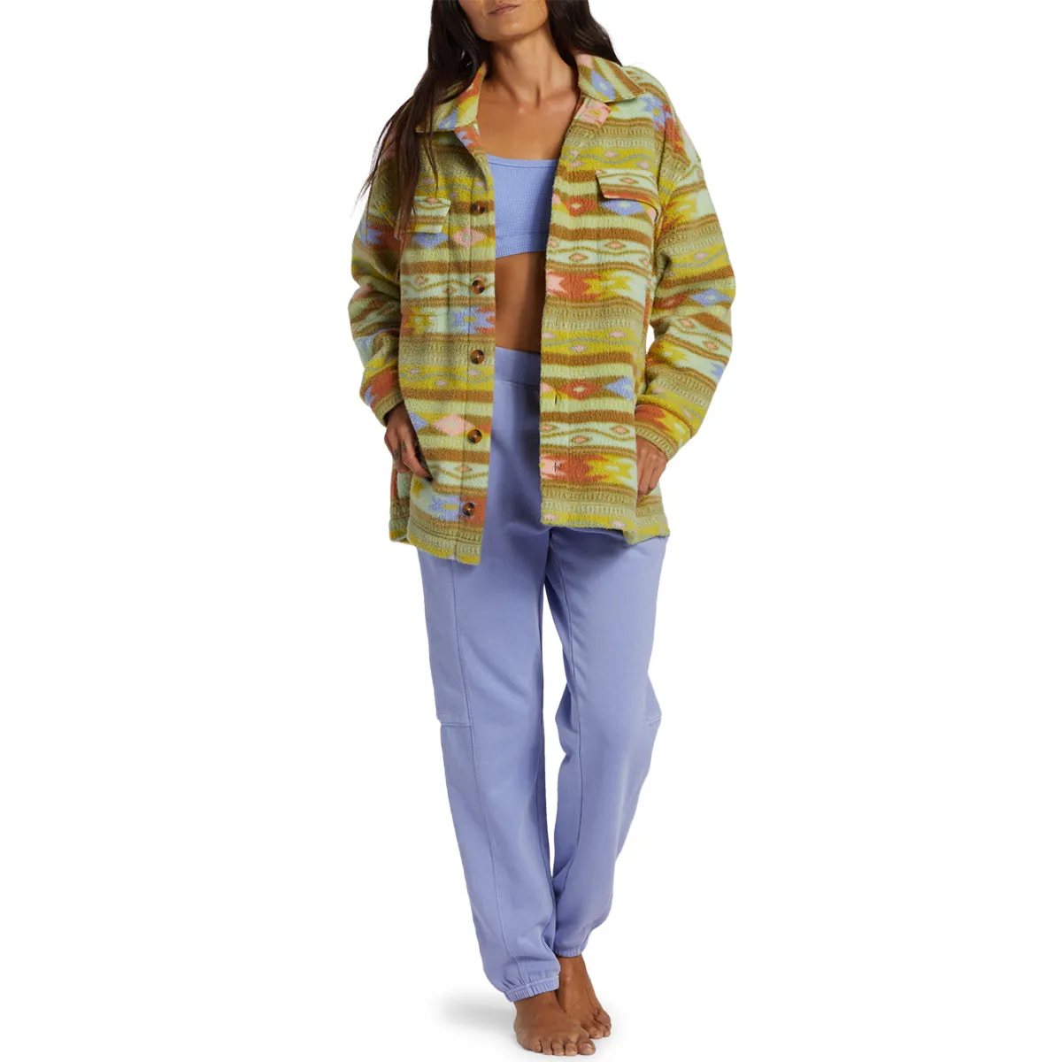 Billabong Women's Happy Camper Shacket Sweater Jacket
