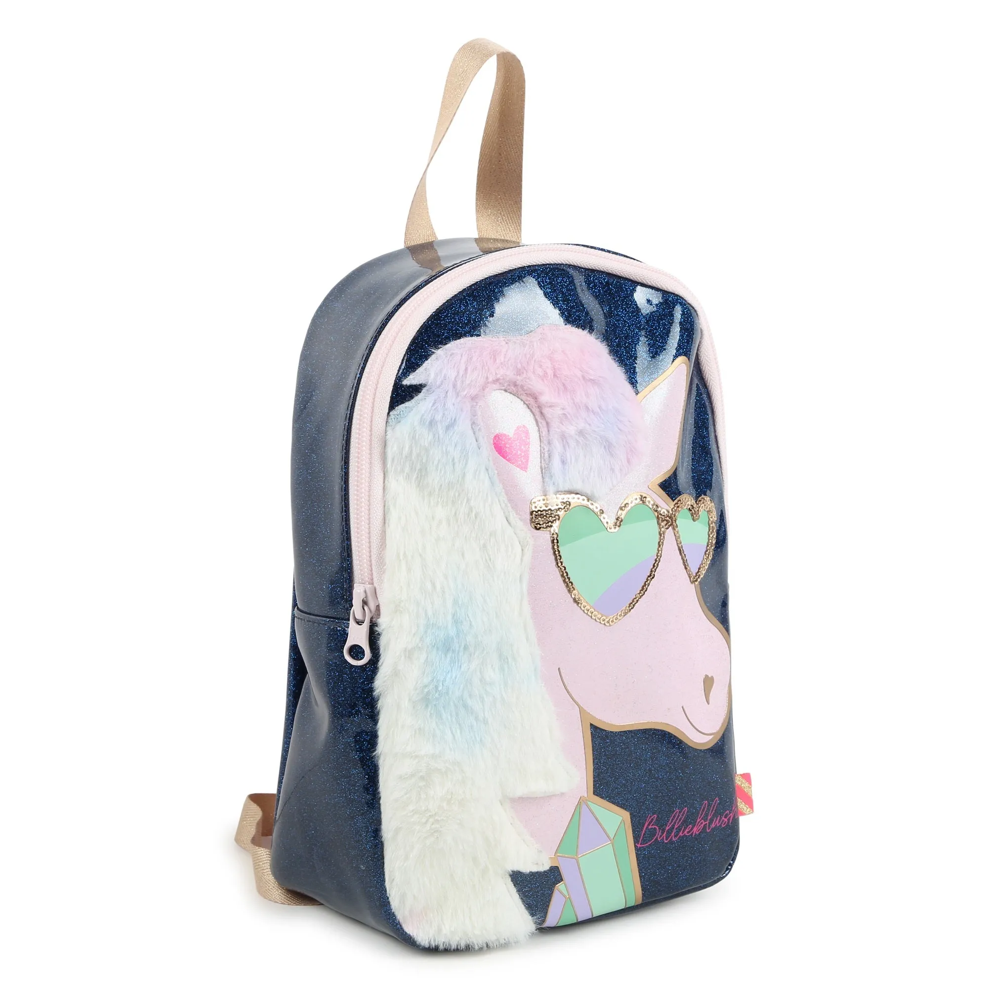 Billieblush Girls Blue Fluffy Unicorn Backpack