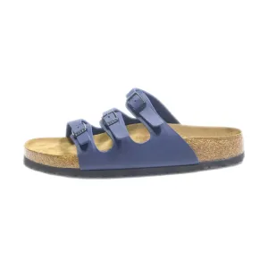 Birkenstock Florida Flat Sandals Leather Blue Colour For Women