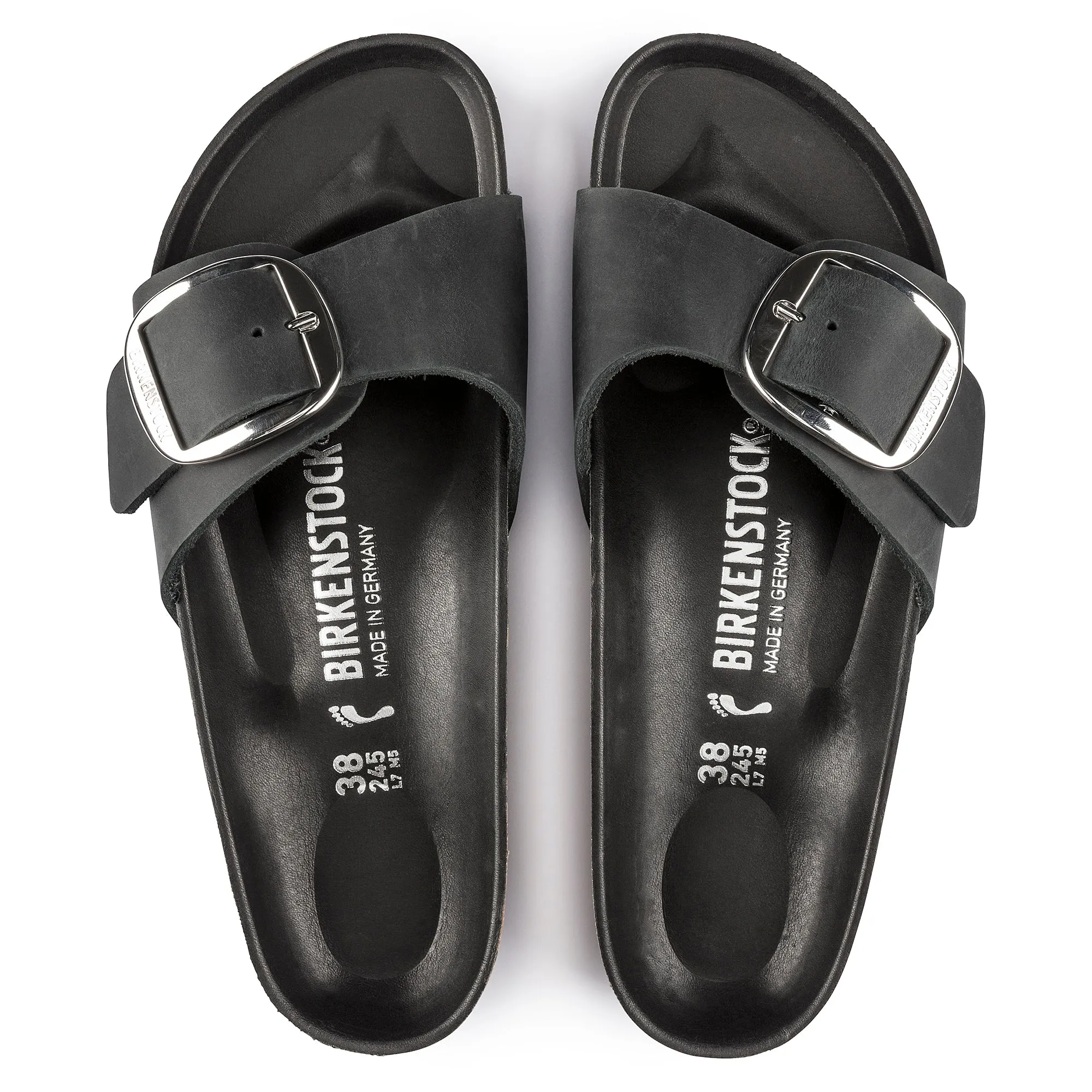 Birkenstock Madrid Big Buckle black oiled leather