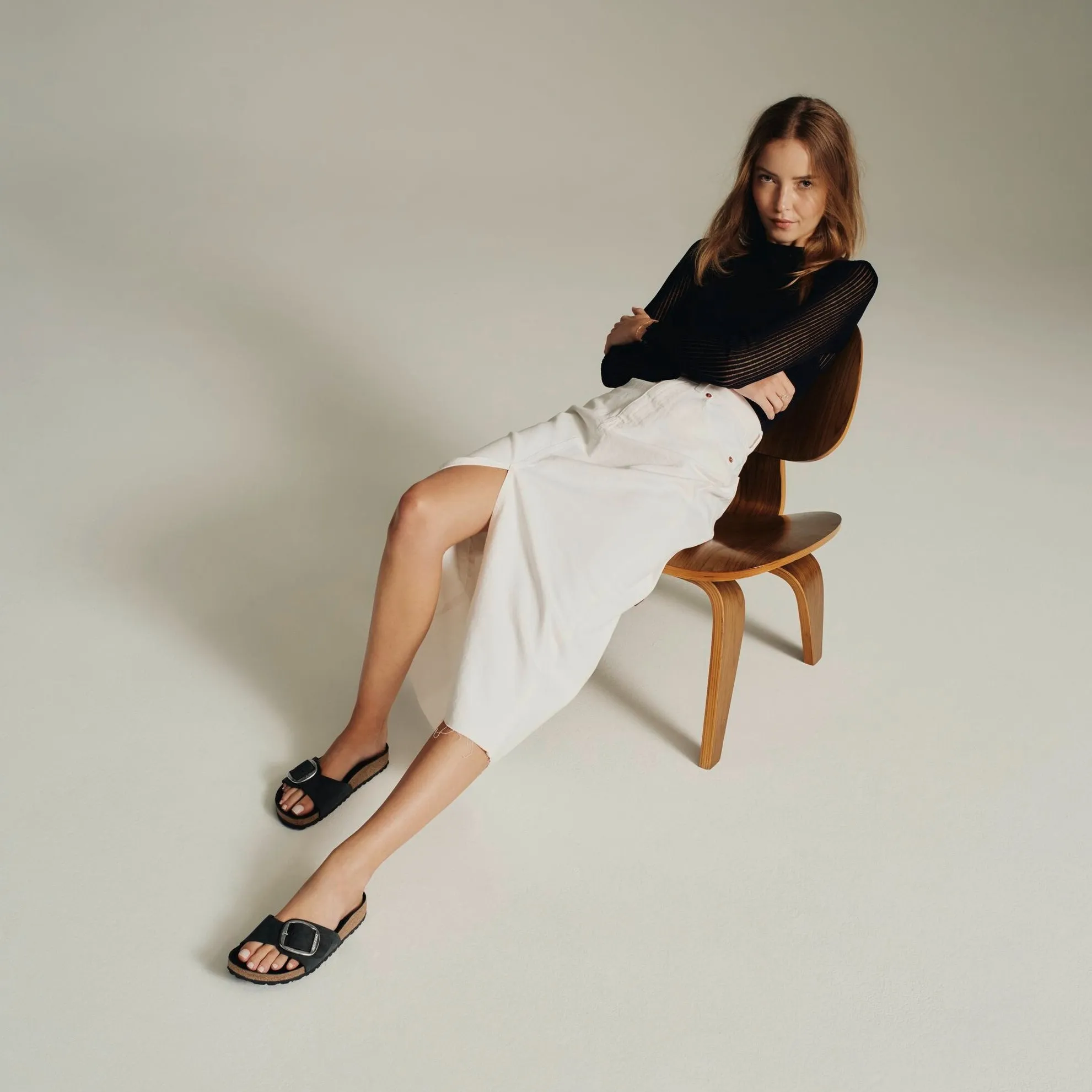 Birkenstock Madrid Big Buckle black oiled leather