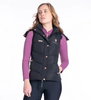 Black & Rose Gold Puffer Hooded Gilet