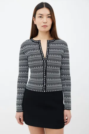 Black & White Geometric Pattern Cardigan