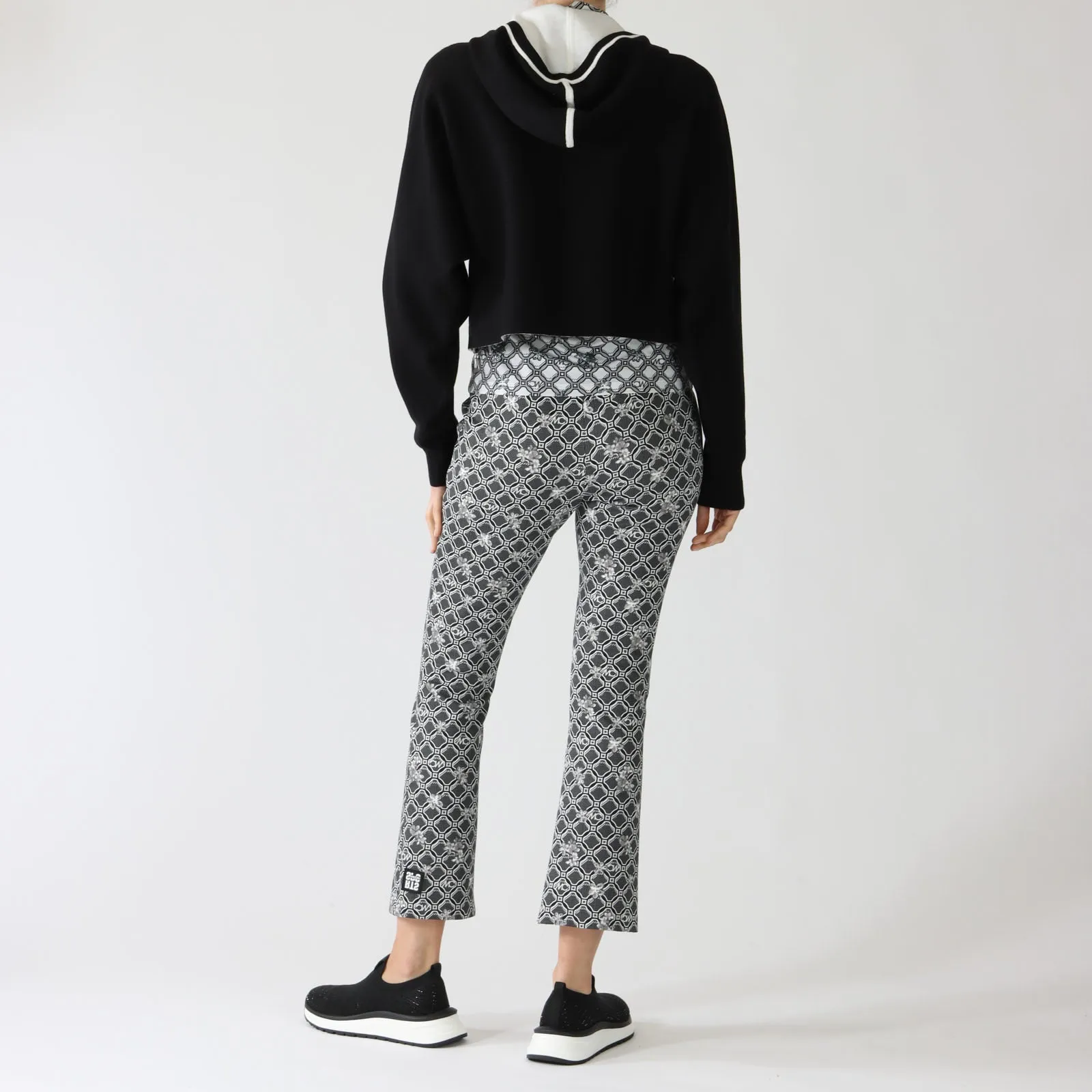Black & White MC Logo Circles Print Fengyi Pants