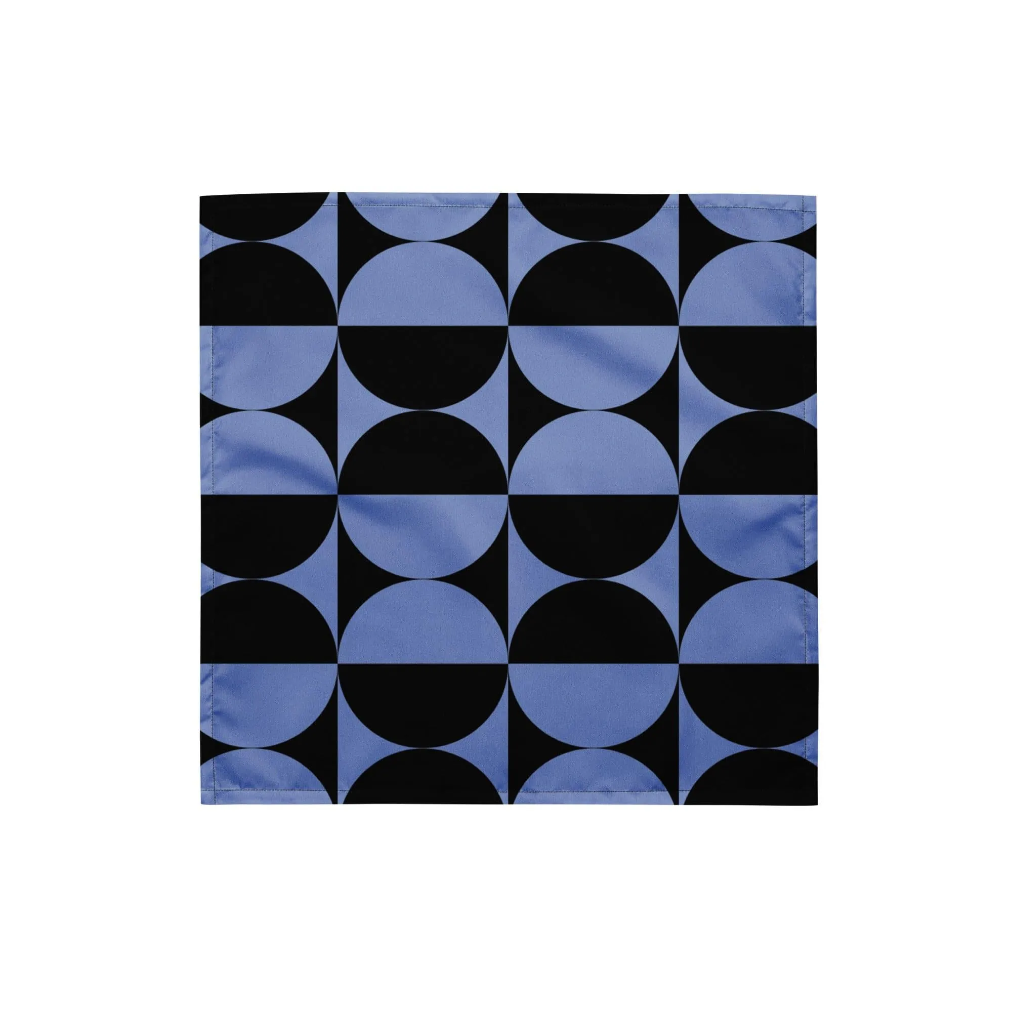 Black and Blue Circle Geometric Pattern Designer Neckerchief Bandana