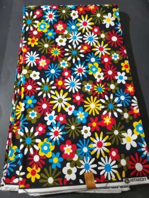 Black and Red Multicolor African Ankara Fabric