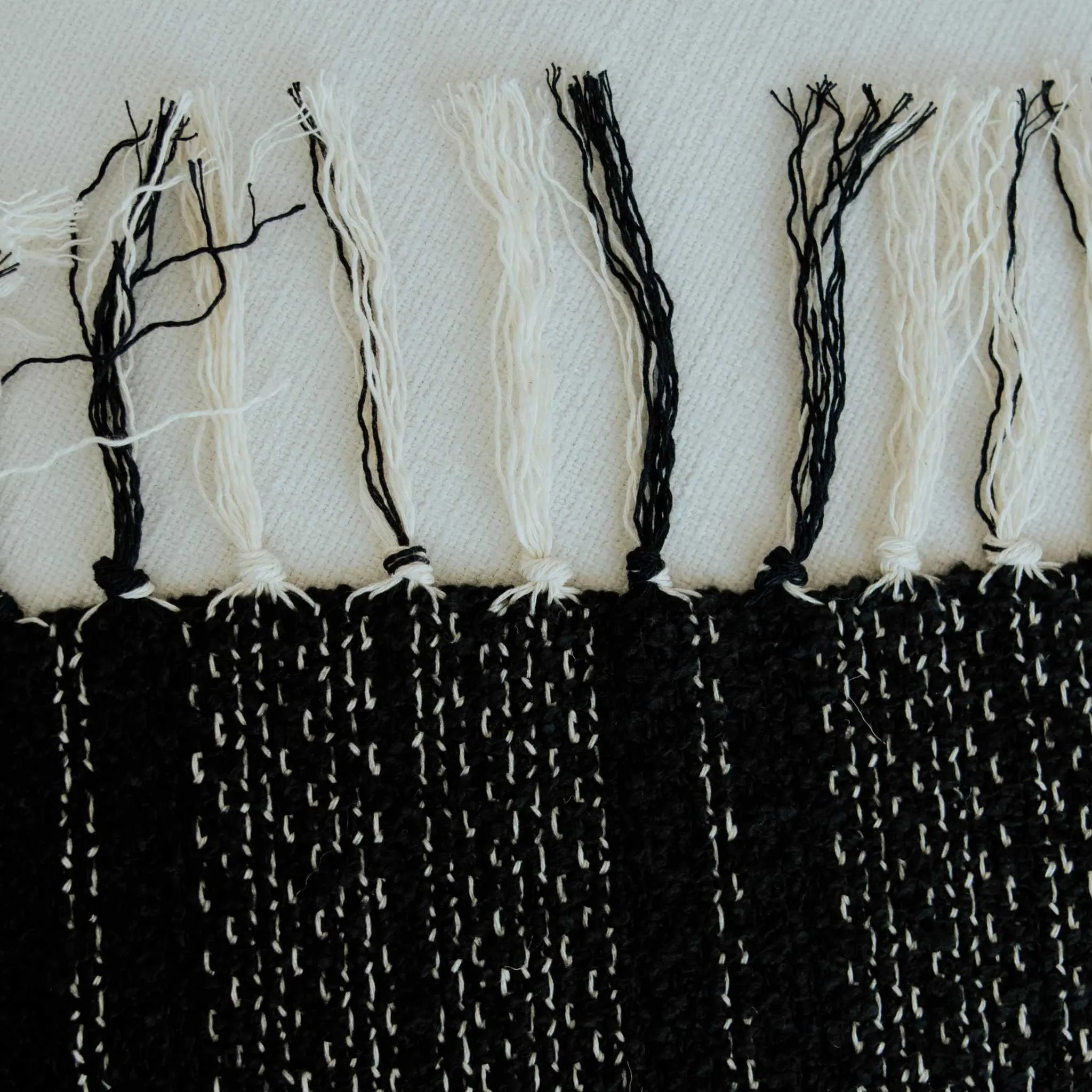 Black and White Throw Blankets 60" X 68"  3.5" Tassels