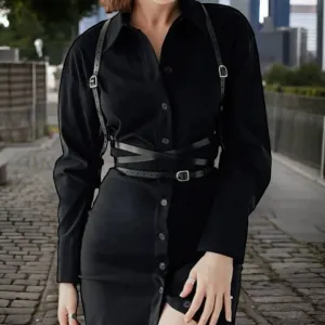Black Body Harness Multi Waist Wrap Belt