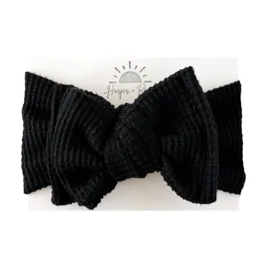 Black Brushed Waffle | Sweater Oversized Bow