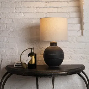 Black Ceramic Table Lamp with Shade 44cm