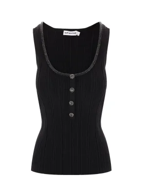 Black Embellished Knit Vest