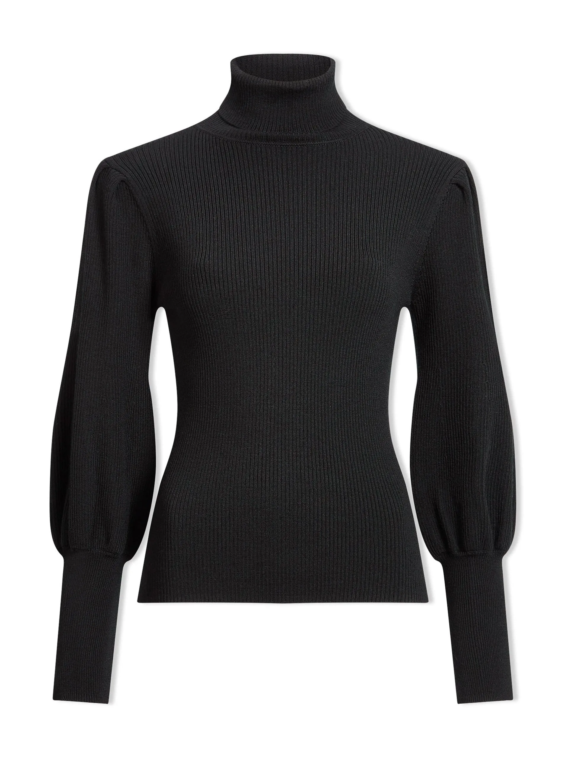 Black Eva wool roll neck jumper