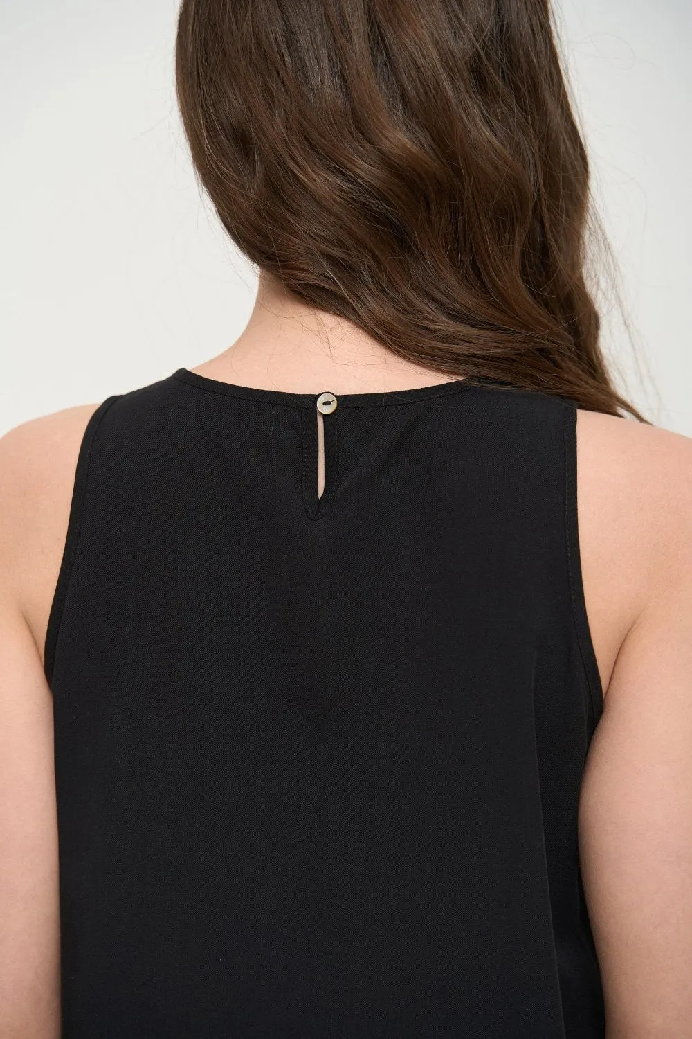 Black Loose-fit Mini Dress with Pockets