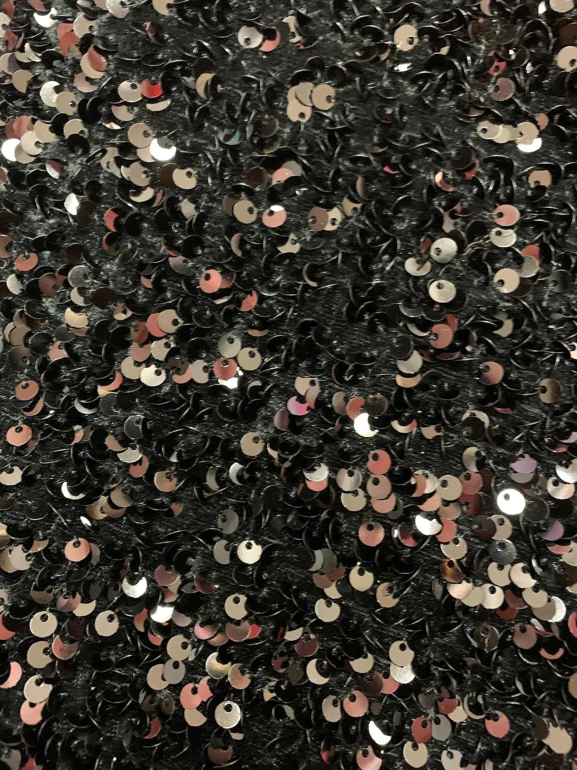 Black Mermaid Stretch Velvet Sequin Fabric