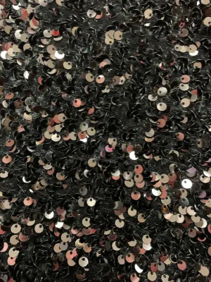 Black Mermaid Stretch Velvet Sequin Fabric