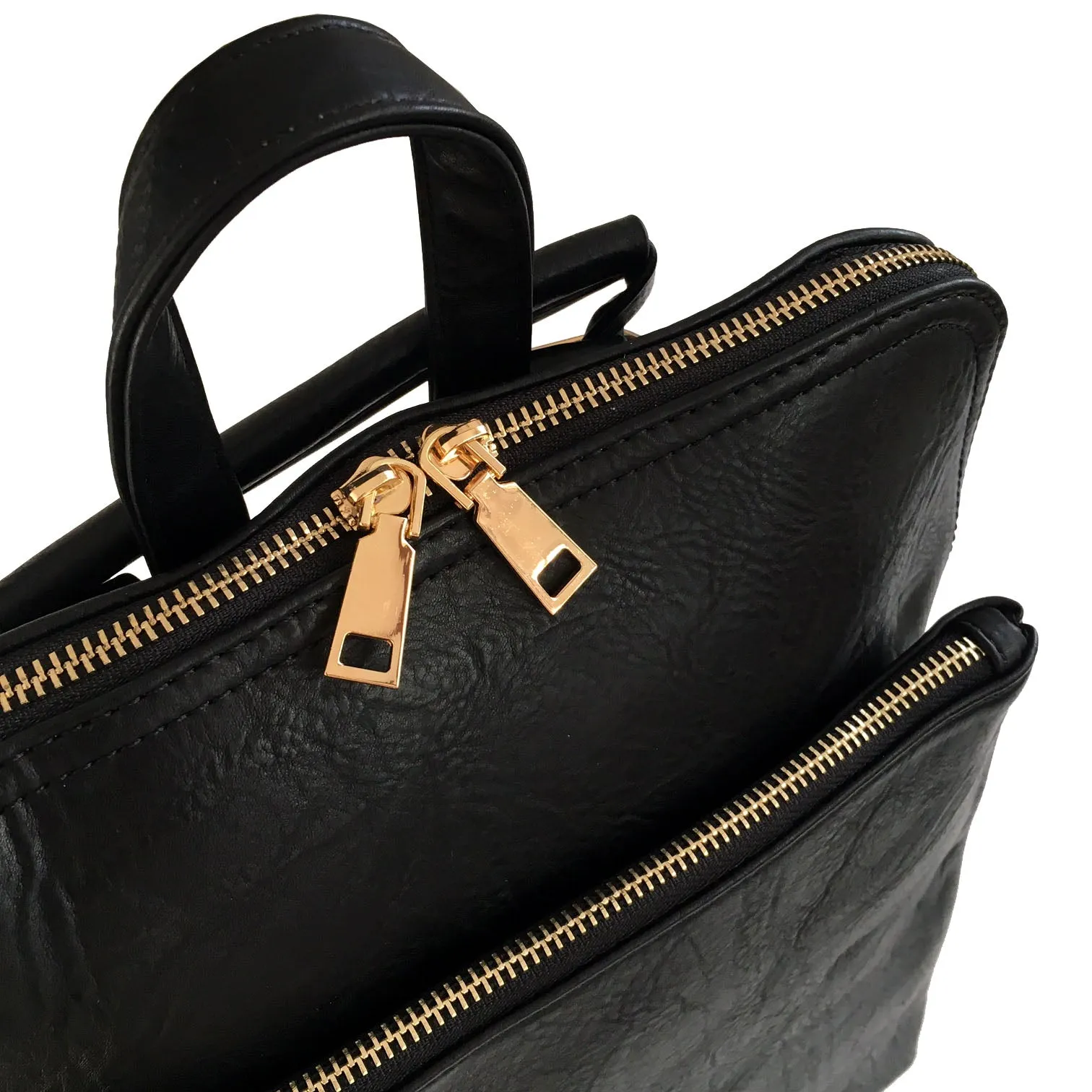 BLACK MULTI COMPARTMENT CROSS BODY BACKPACK
