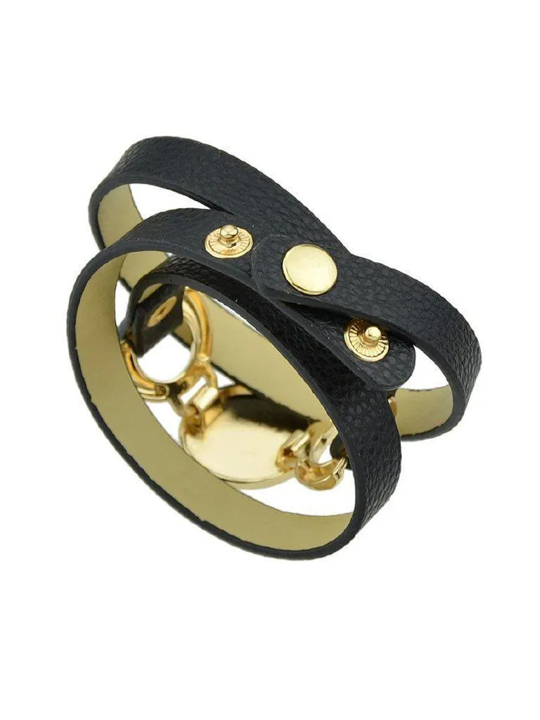 Black Multi-Layer Winding Wide Bracelet