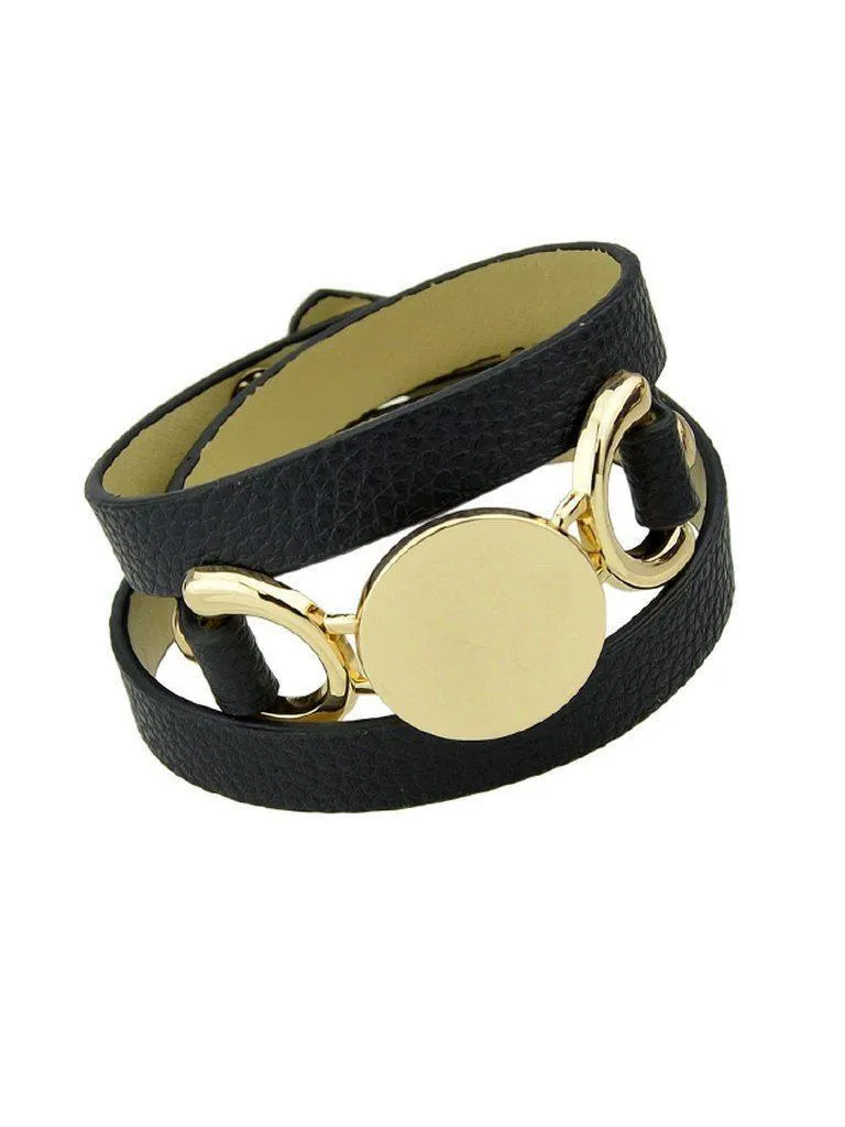 Black Multi-Layer Winding Wide Bracelet