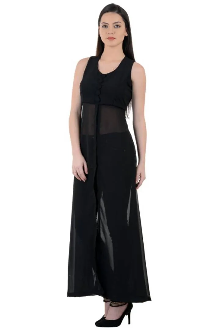 Black Padded Long Dress