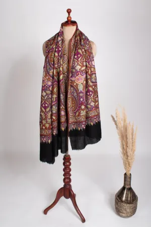 Black Papermachie Paisley Jamavar Shawl