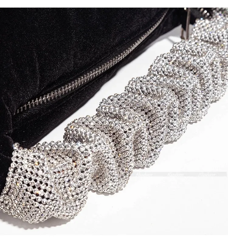 Black Rhinestone Evening Bag