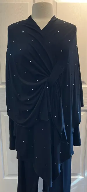 BLACK Rhinestone Shawl Wrap