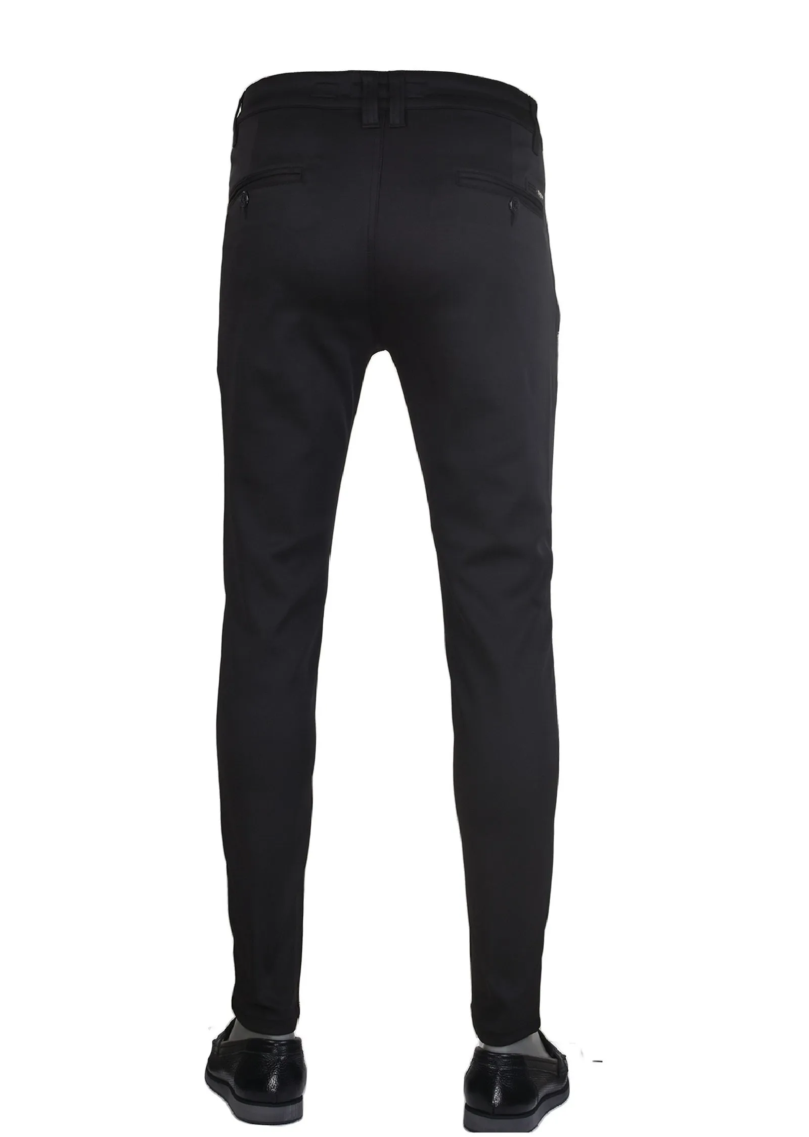 Black Silver Buckle Zipper Pants