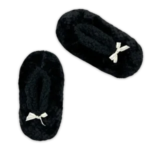 Black Textured Check Brookstone Fuzzy Babba® Slipper Socks