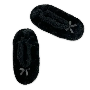 Black Textured Flannel Classic Fuzzy Babba® Slipper Socks