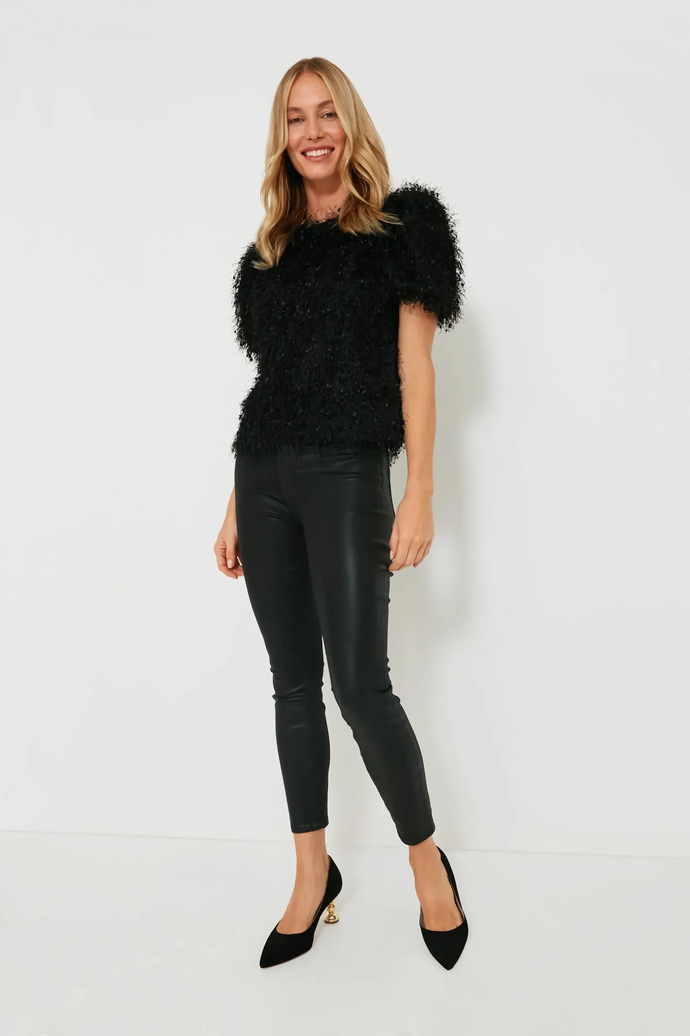 Black Textured Hazel Blouse