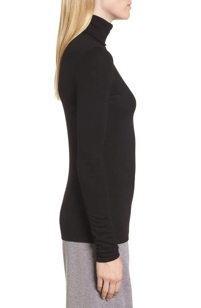 Black Turtle Neck Long Sleeve Knitted High Neck