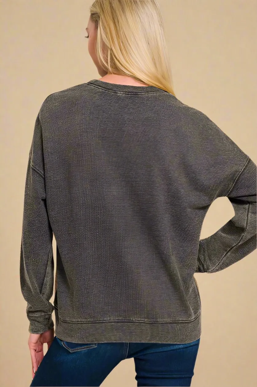 Black Vintage Wash Relaxed Fit Sweatshirt