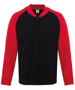 Black/Red - Baseball sweatshirt jacket