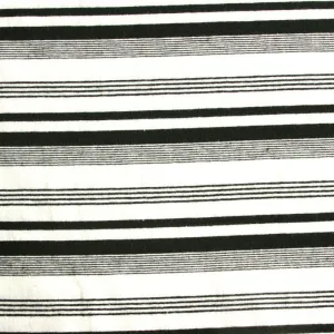 Black/White Thick and Thin Stripe Knit Fabric