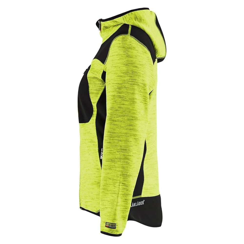 Bl&#xE5;kl&#xE4;der&#x20;4931-2117&#x20;Women&#x27;s&#x20;Knitted&#x20;Jacket&#x20;with&#x20;Softshell&#x20;-&#x20;High&#x20;Vis&#x20;Yellow