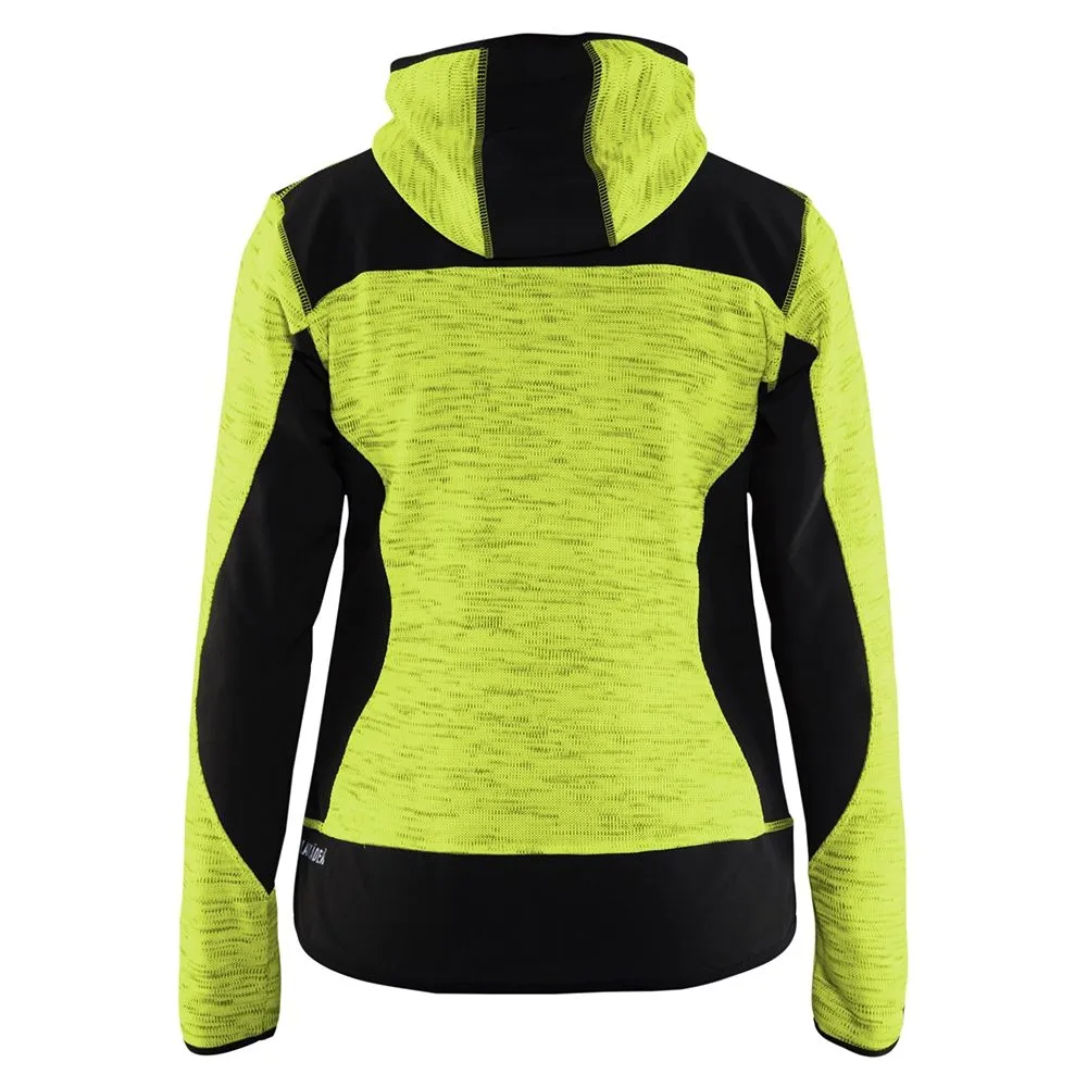 Bl&#xE5;kl&#xE4;der&#x20;4931-2117&#x20;Women&#x27;s&#x20;Knitted&#x20;Jacket&#x20;with&#x20;Softshell&#x20;-&#x20;High&#x20;Vis&#x20;Yellow
