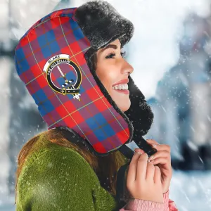 Blane Tartan Winter Trapper Hat with Family Crest