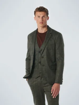 Blazer Jersey Stretch Check | Taupe