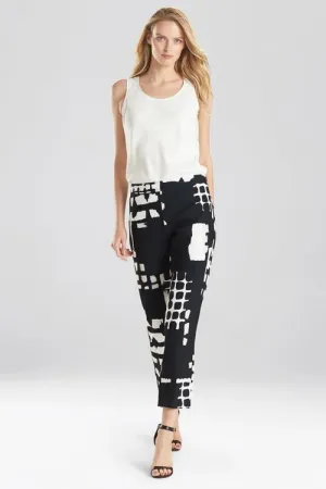 Block Print Crepe Pants